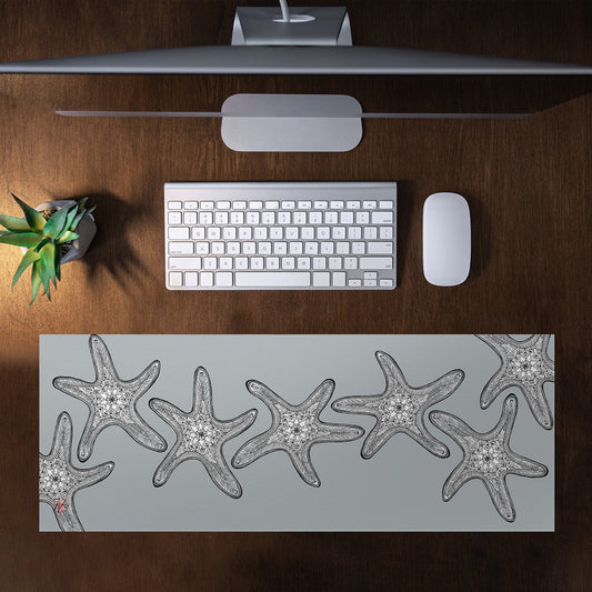 Starfish On Grey Desk Pad by Fifo