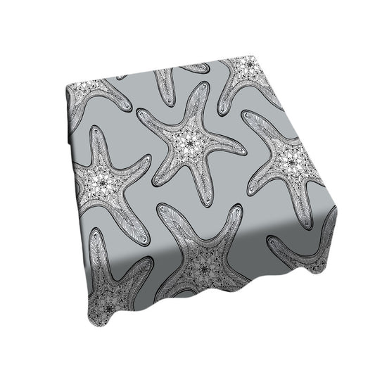 Starfish on Grey Square Tablecloth by Fifo