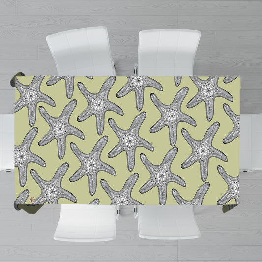 Starfish On Charteuse Rectangle Tablecloth by Fifo