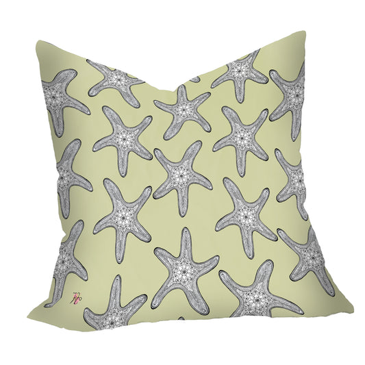 Starfish On Chatreuse Luxury Scatter by Fifo