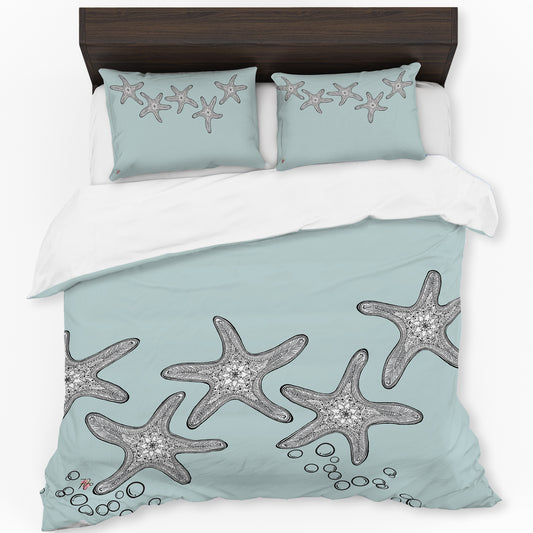 Starfish On Sea-Green Duvet Cover Set by Fifo