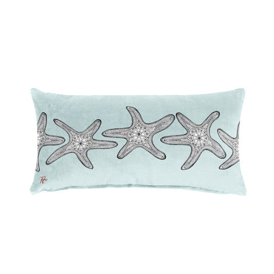 Starfish On Sea-Green  Oblong Luxury Scatter  by Fifo