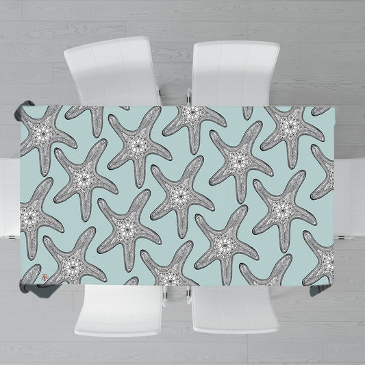 Starfish On Sea-Green Rectangle Tablecloth by Fifo