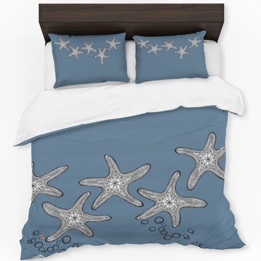 Starfish On Smokey Blue Duvet Cover Set by Fifo