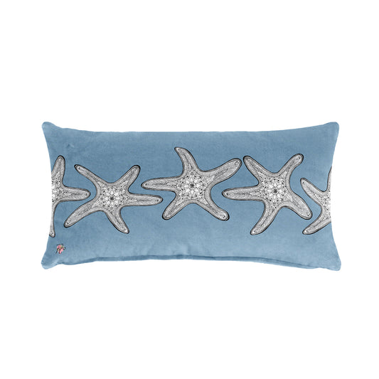 Starfish On Smokey Blue Oblong Luxury Scatter  by Fifo