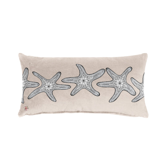 Starfish On Taupe Oblong  Oblong Luxury Scatter  by Fifo