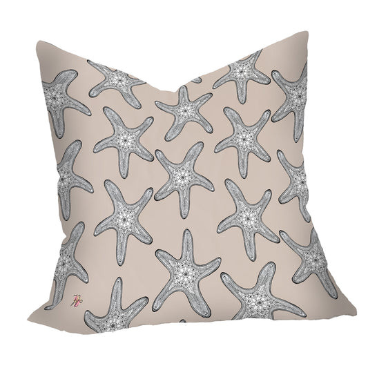 Starfish Pattern On Taupe Luxury Scatter by Fifo