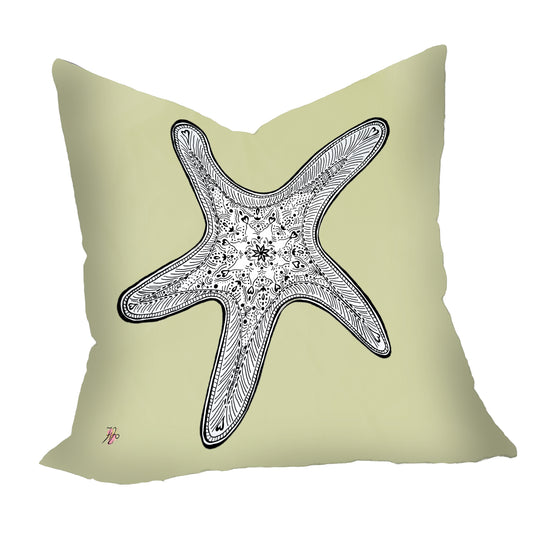 Starfish on Chartreuse Luxury Scatter by Fifo