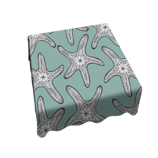 Starfish on Sea-Moss Square Tablecloth by Fifo