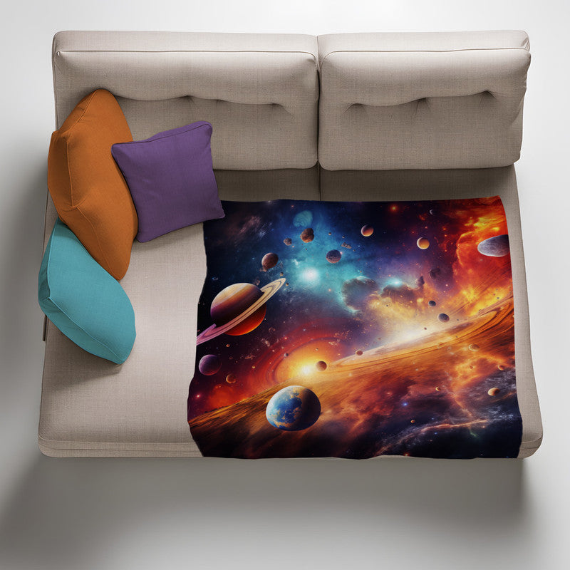 Starry Sky Solar Flair Light Weight Fleece Blanket
