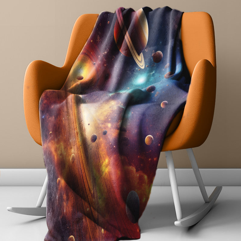 Starry Sky Solar Flair Light Weight Fleece Blanket