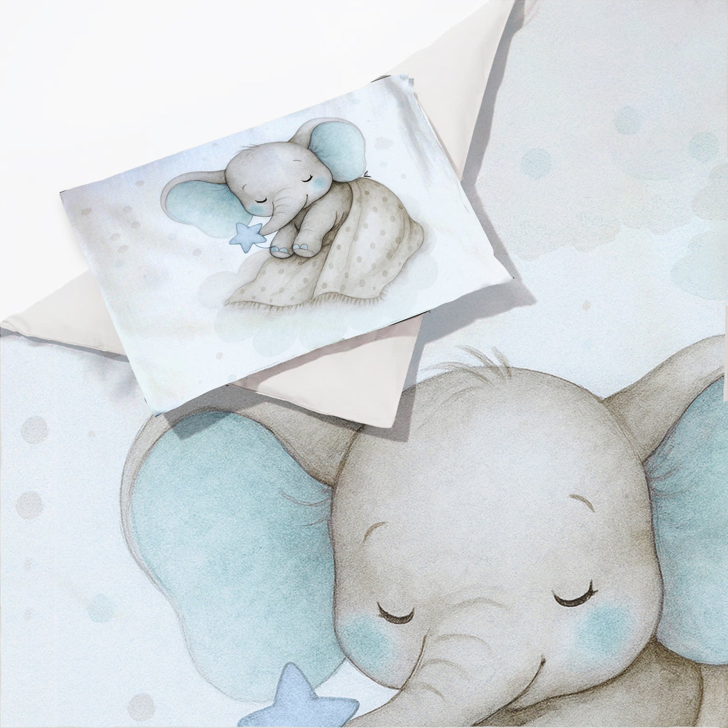 Starry Nap Blue Elephant Cot Set by Nathan Pieterse