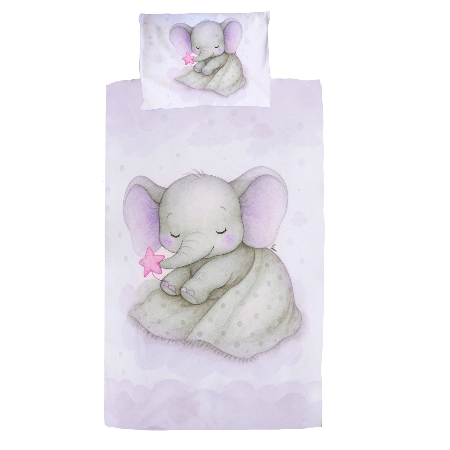 Starry Nap Pink Elephant Cot Set by Nathan Pieterse