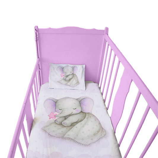 Starry Nap Pink Elephant Cot Set by Nathan Pieterse