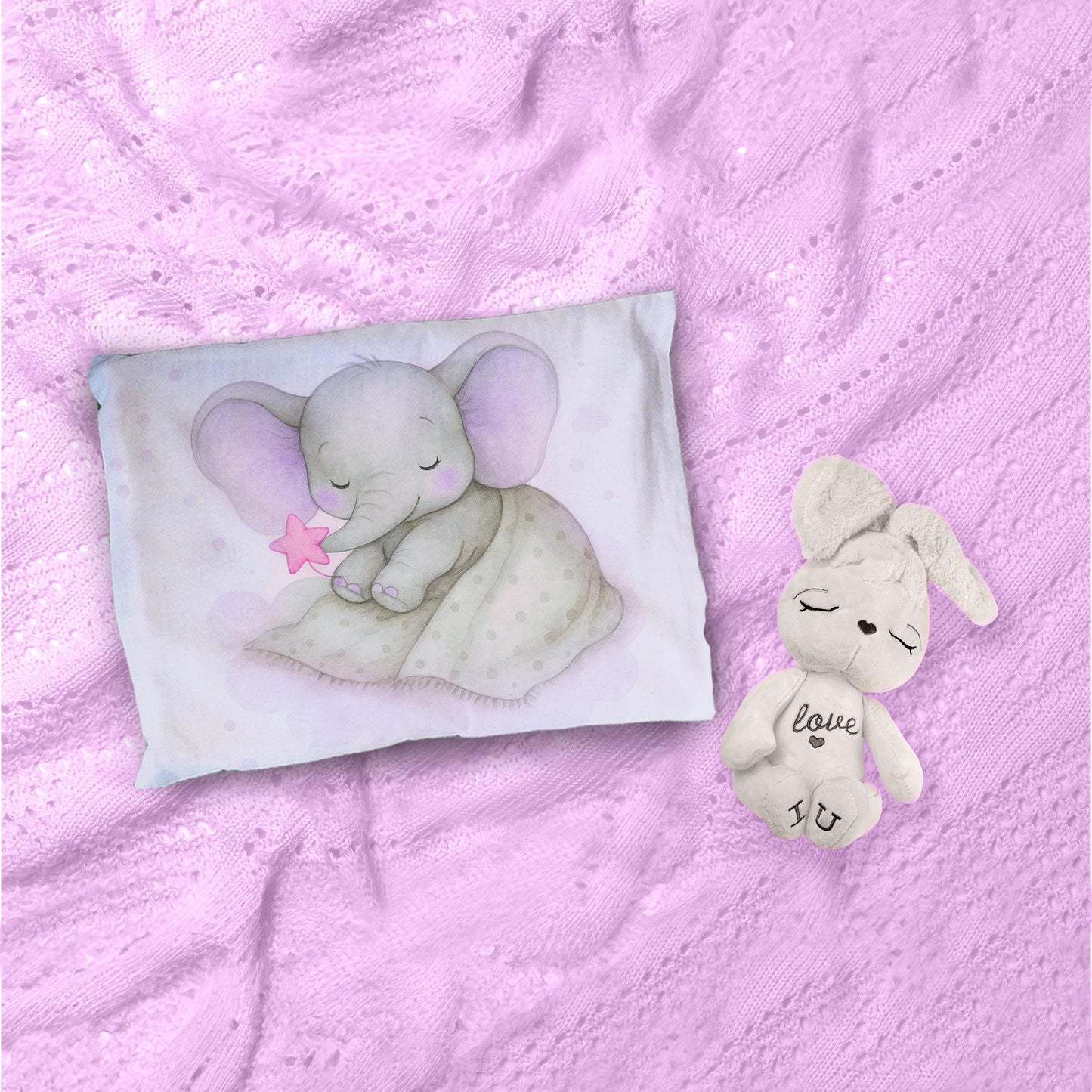 Starry Nap Pink Elephant Cot Set by Nathan Pieterse