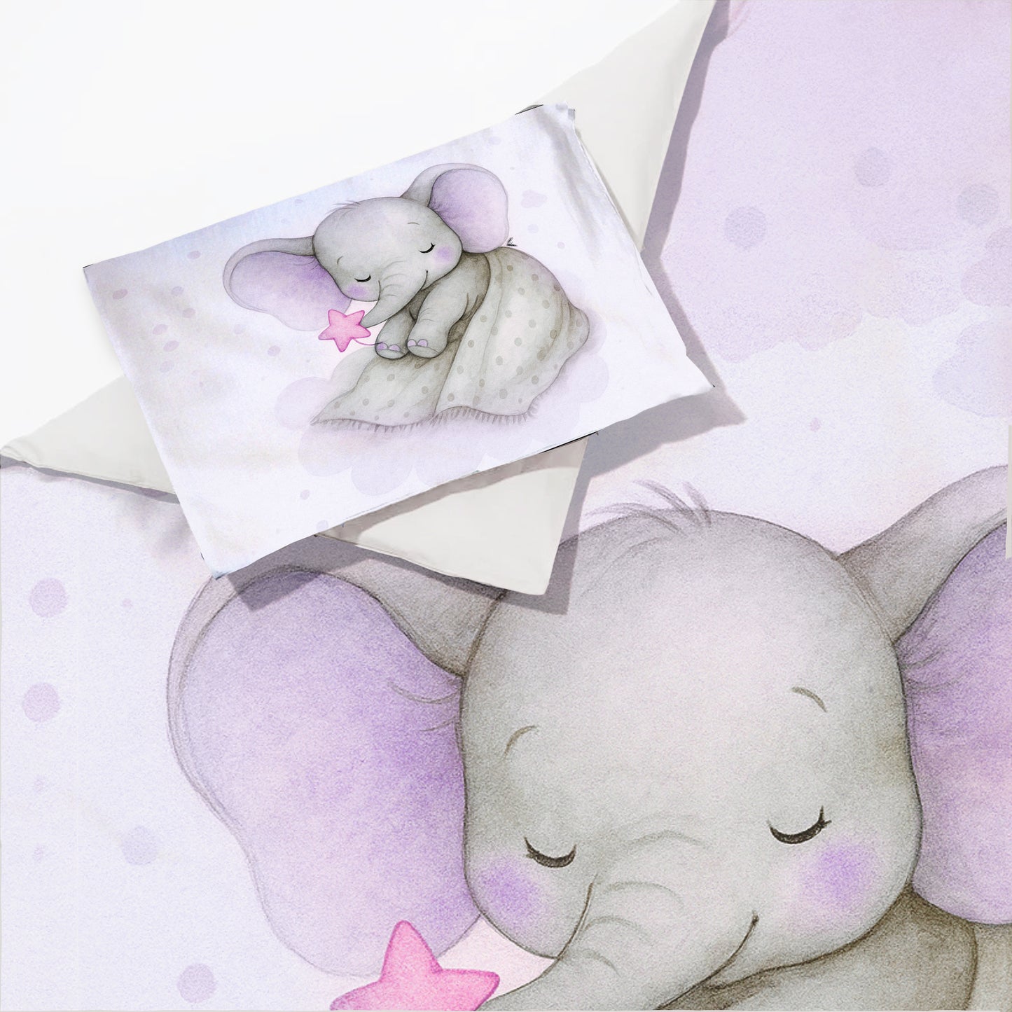 Starry Nap Pink Elephant Cot Set by Nathan Pieterse