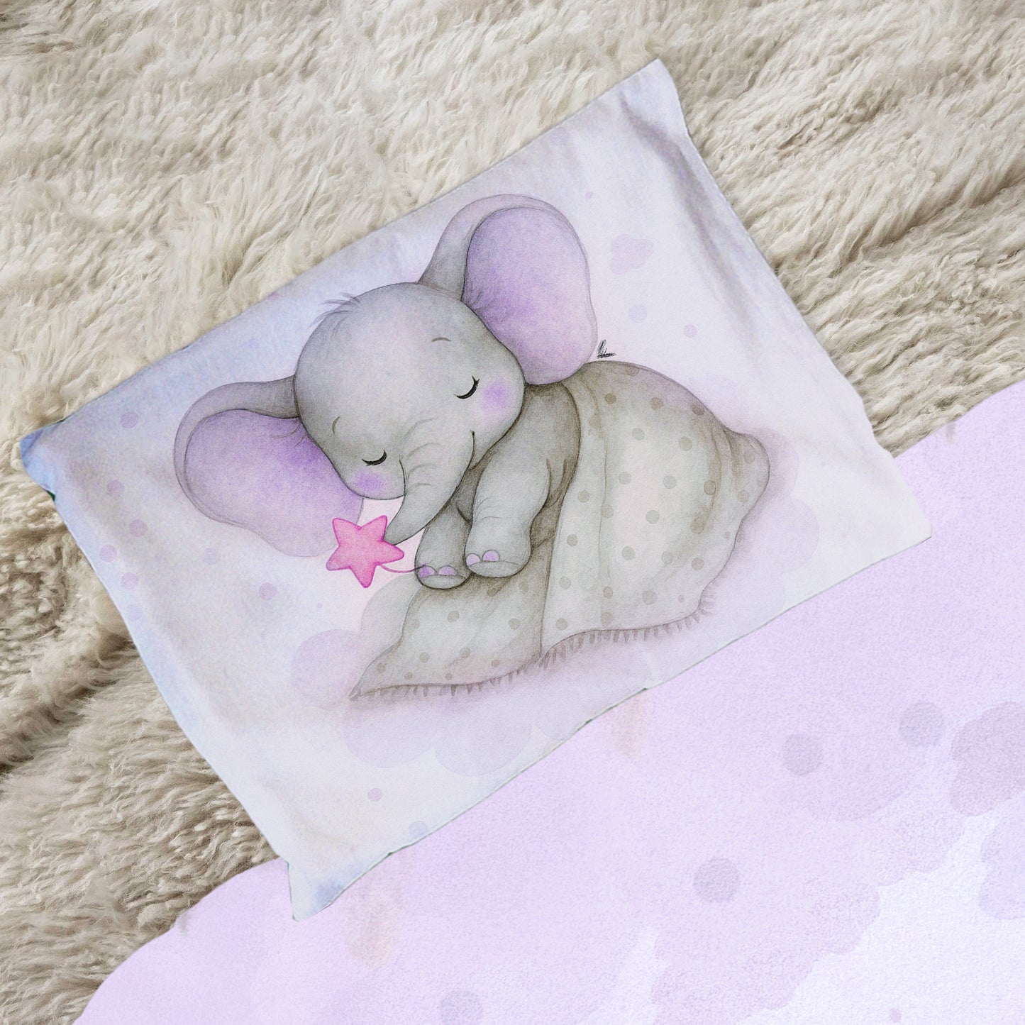 Starry Nap Pink Elephant Cot Set by Nathan Pieterse