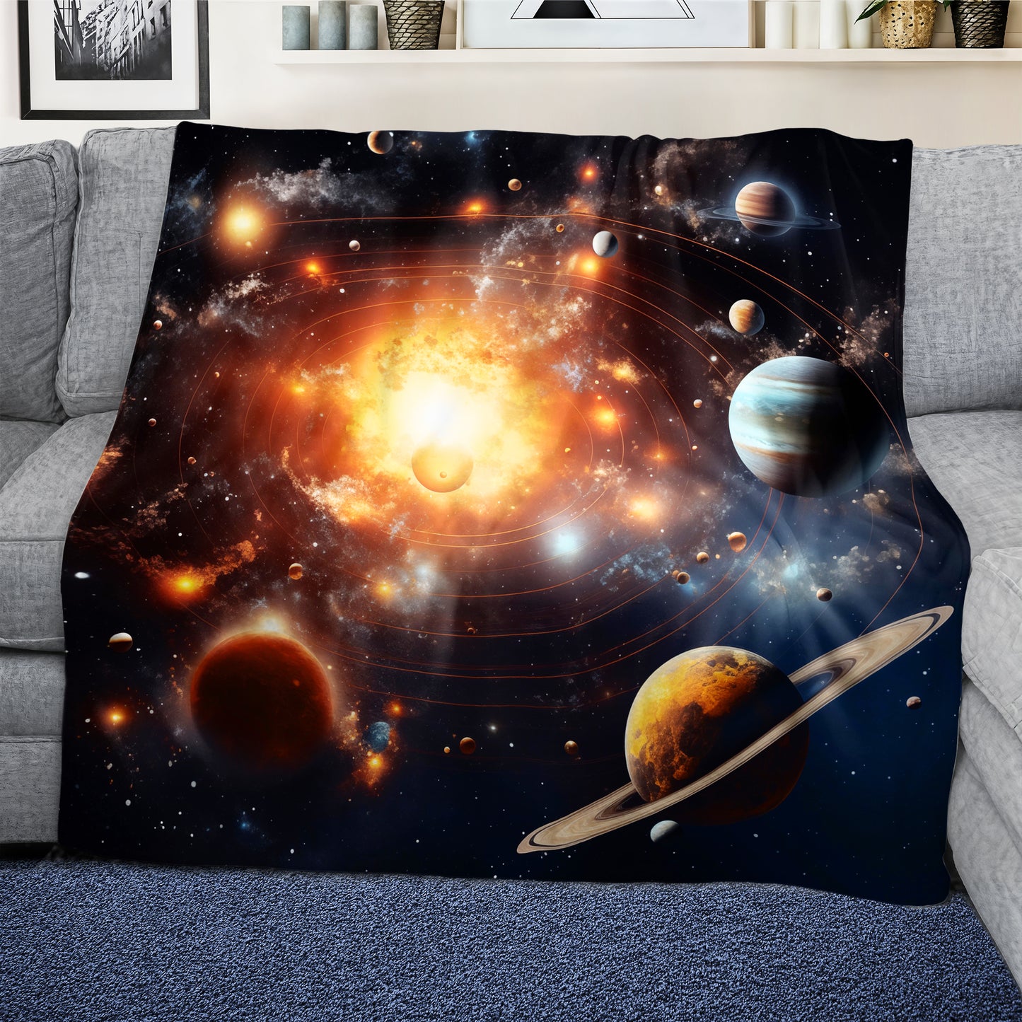 Starry Sky on Mars Light Weight Fleece Blanket