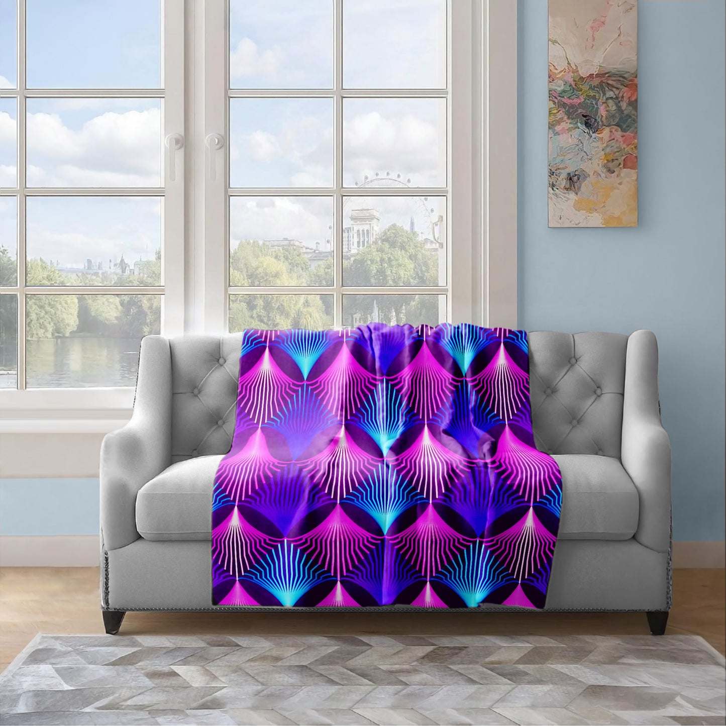 Static Violet Light Weight Fleece Blanket