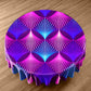 Static Violet Round Tablecloth