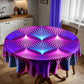 Static Violet Round Tablecloth