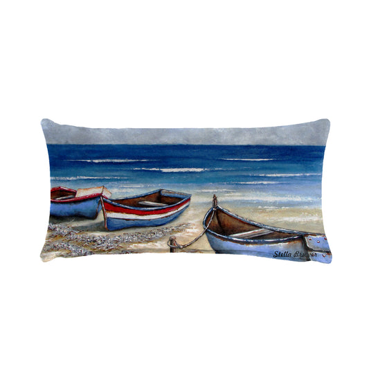 Boats On The Shore By Stella Bruwer Oblong Luxury Scatter