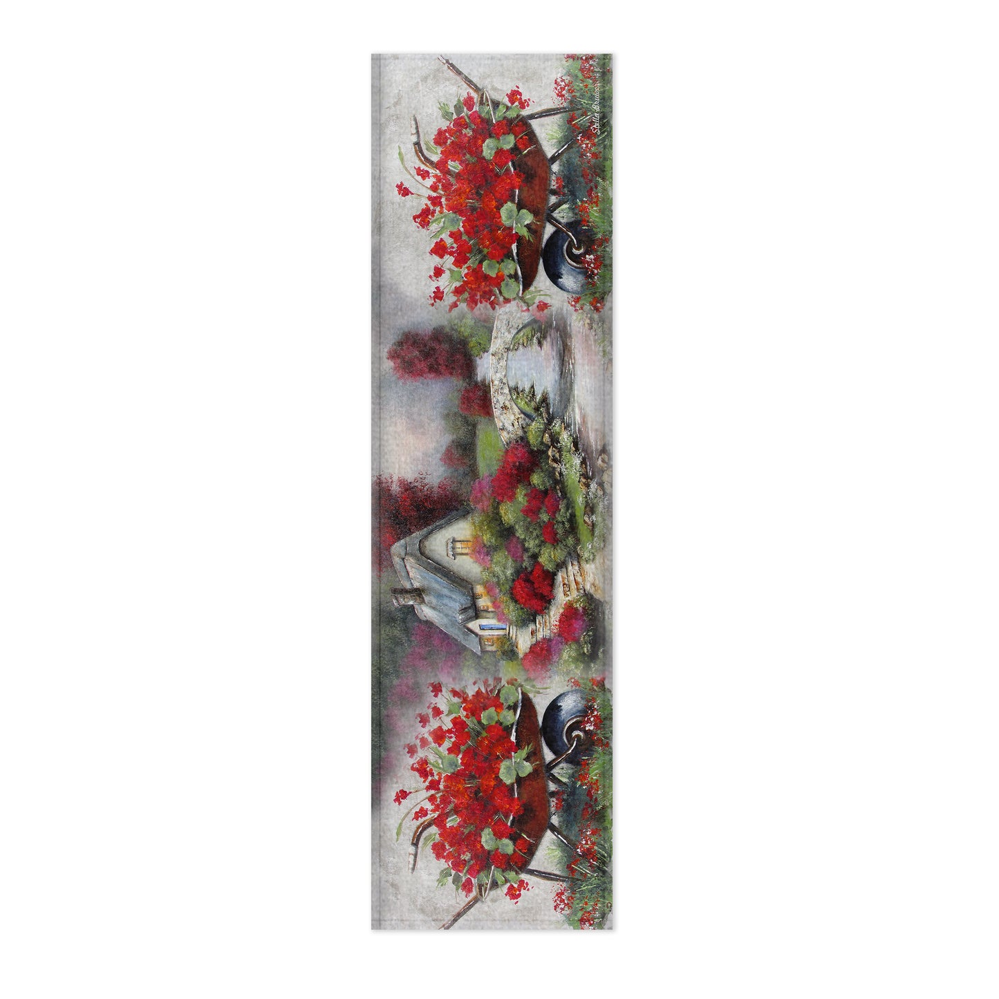Planting Red Flowers By Stella Bruwer 160cm Table Runner