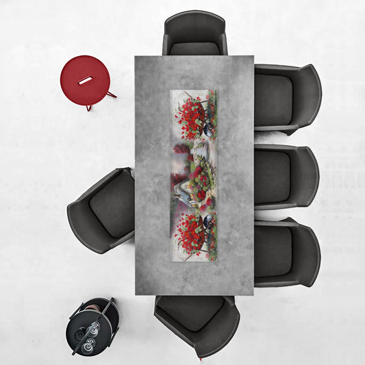 Planting Red Flowers By Stella Bruwer 160cm Table Runner