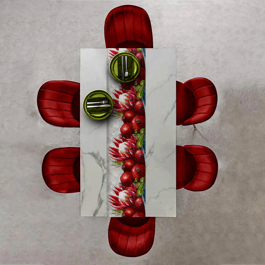 Proteas and Pomegranates By Stella Bruwer Table Runner
