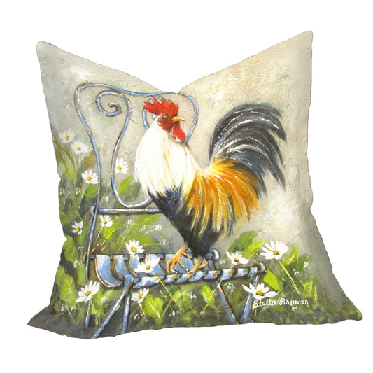 Rooster on a Chair Luxury Scatter By Stella Bruwer