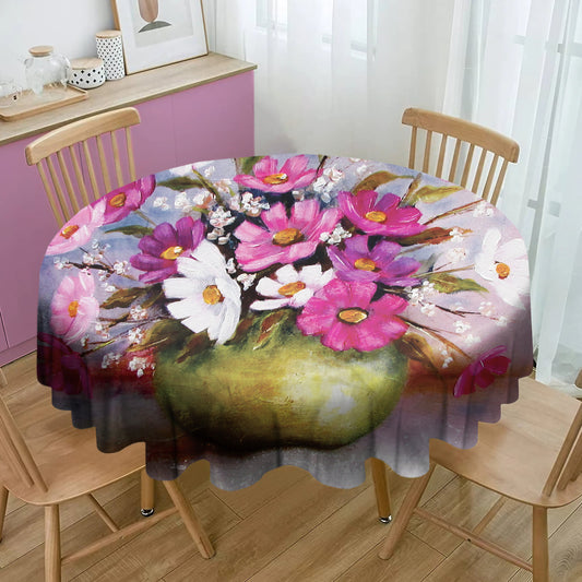 Welcoming Cosmos By Stella Bruwer Round Tablecloth