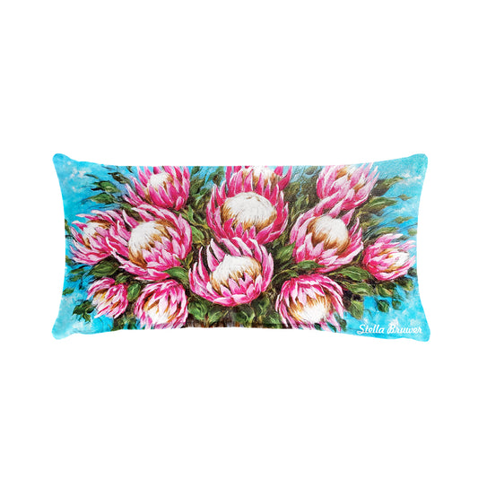 Bright Pink Proteas By Stella Bruwer Oblong Luxury Scatter