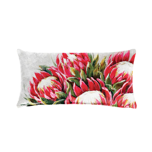 Close Up Proteas By Stella Bruwer Oblong Luxury Scatter