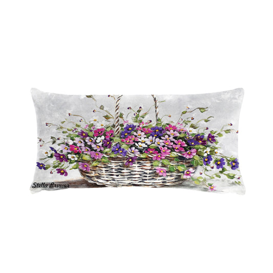Come Alive Purple and Pink Flowers By Stella Bruwer Oblong Luxury Scatter