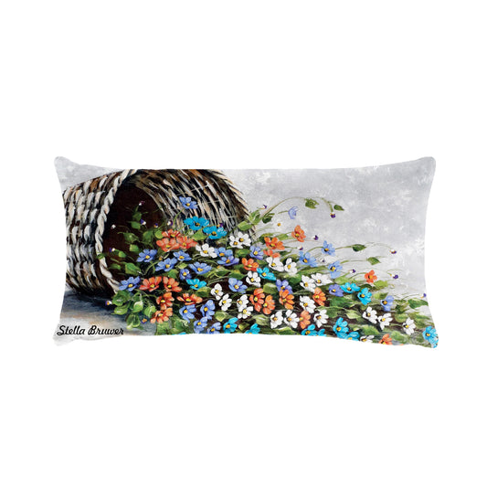 Orange and Blue Flowers By Stella Bruwer Oblong Luxury Scatter