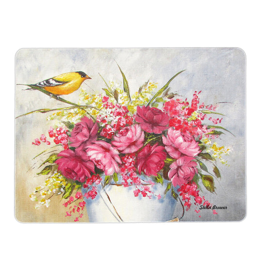 Weaver On Flowers Mouse Pad By Stella Bruwer