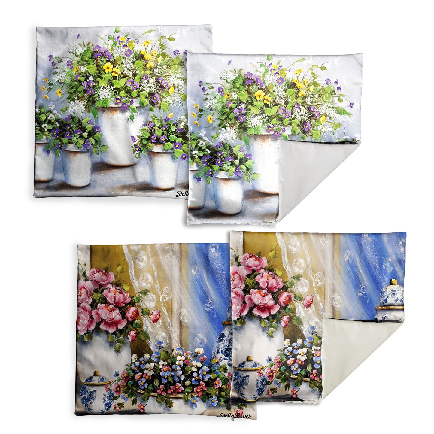 Flower Collection Vase Luxury Scatter Covers By Stella Bruwer (Set of 4)