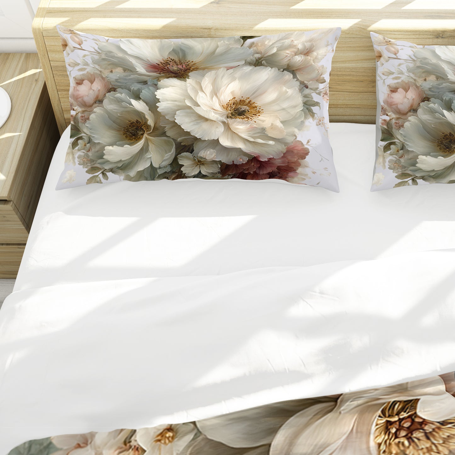 Stillness in White Flowers Duvet Cover Set by Mark van Vuuren