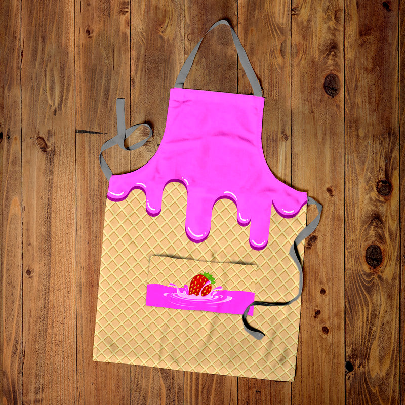 Strawberry Wafer Medium Length Apron