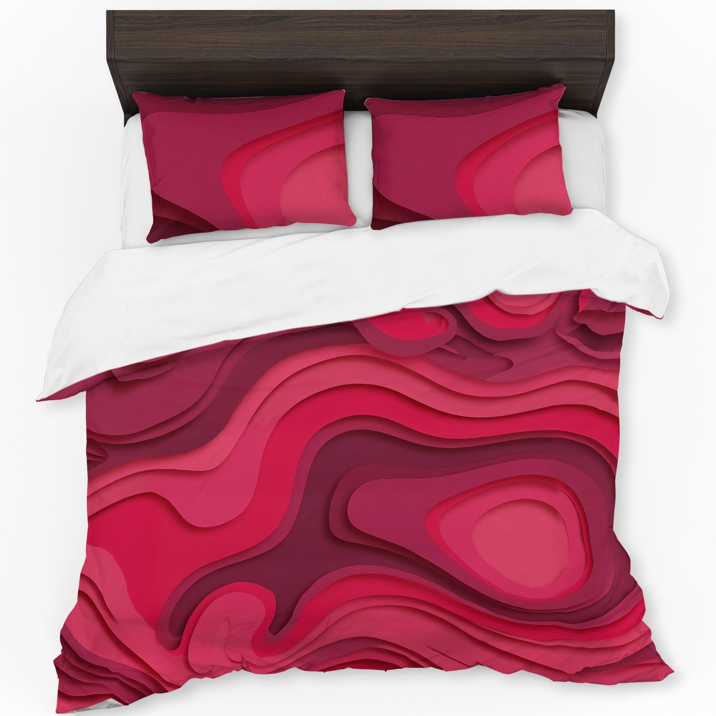 Strawberry Pink Abstracy Design Duvet Cover Set