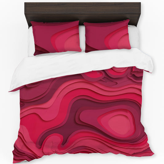 Strawberry Pink Abstracy Design Duvet Cover Set