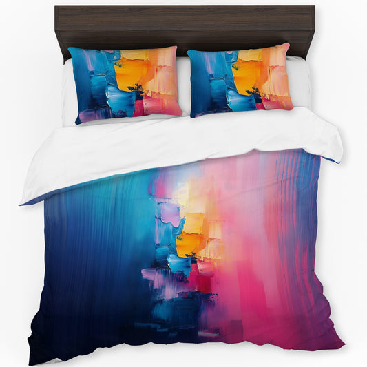 Strawberry and Aqua Contrast Duvet Cover Set