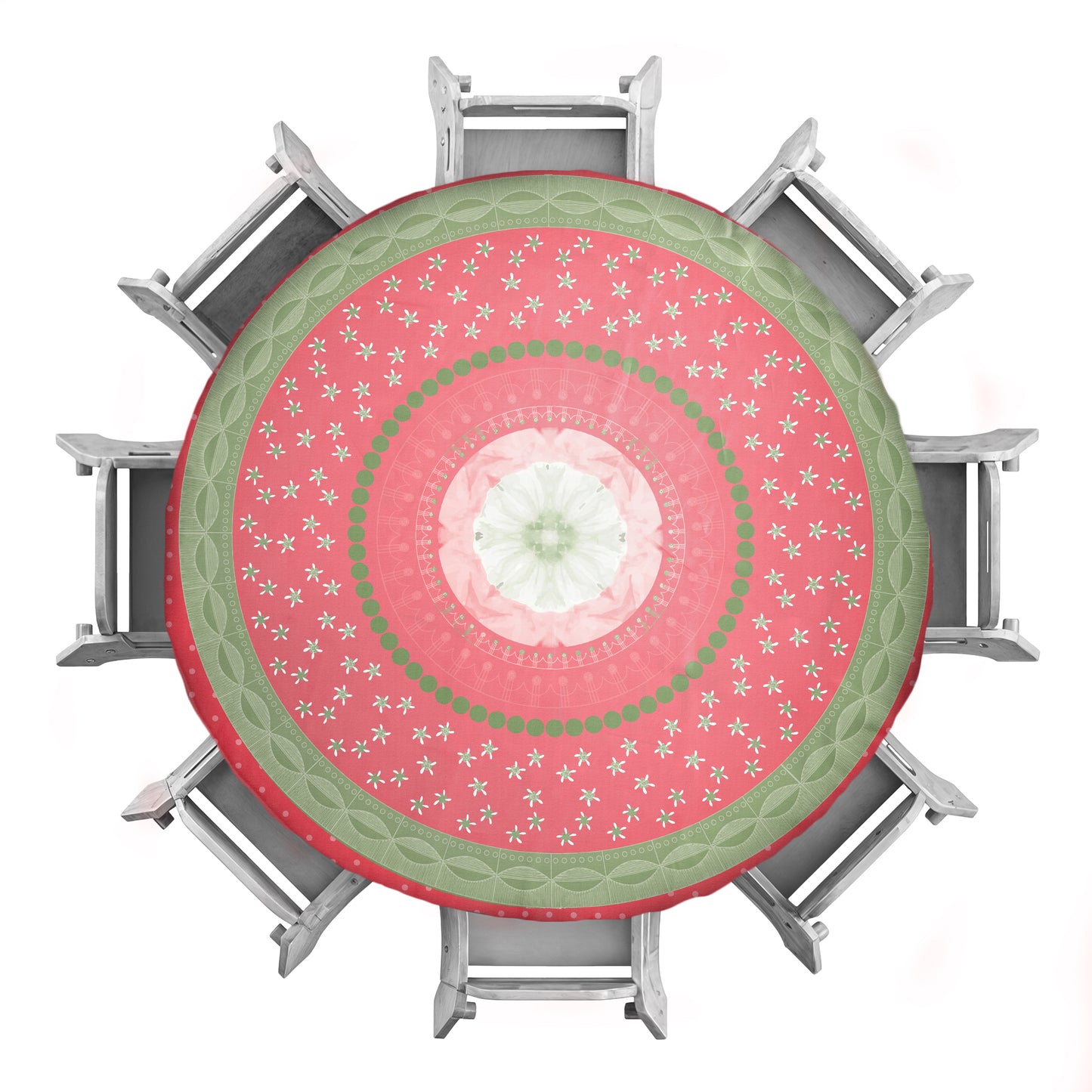 Strawberry and Mint 2,3m Round Tablecloth