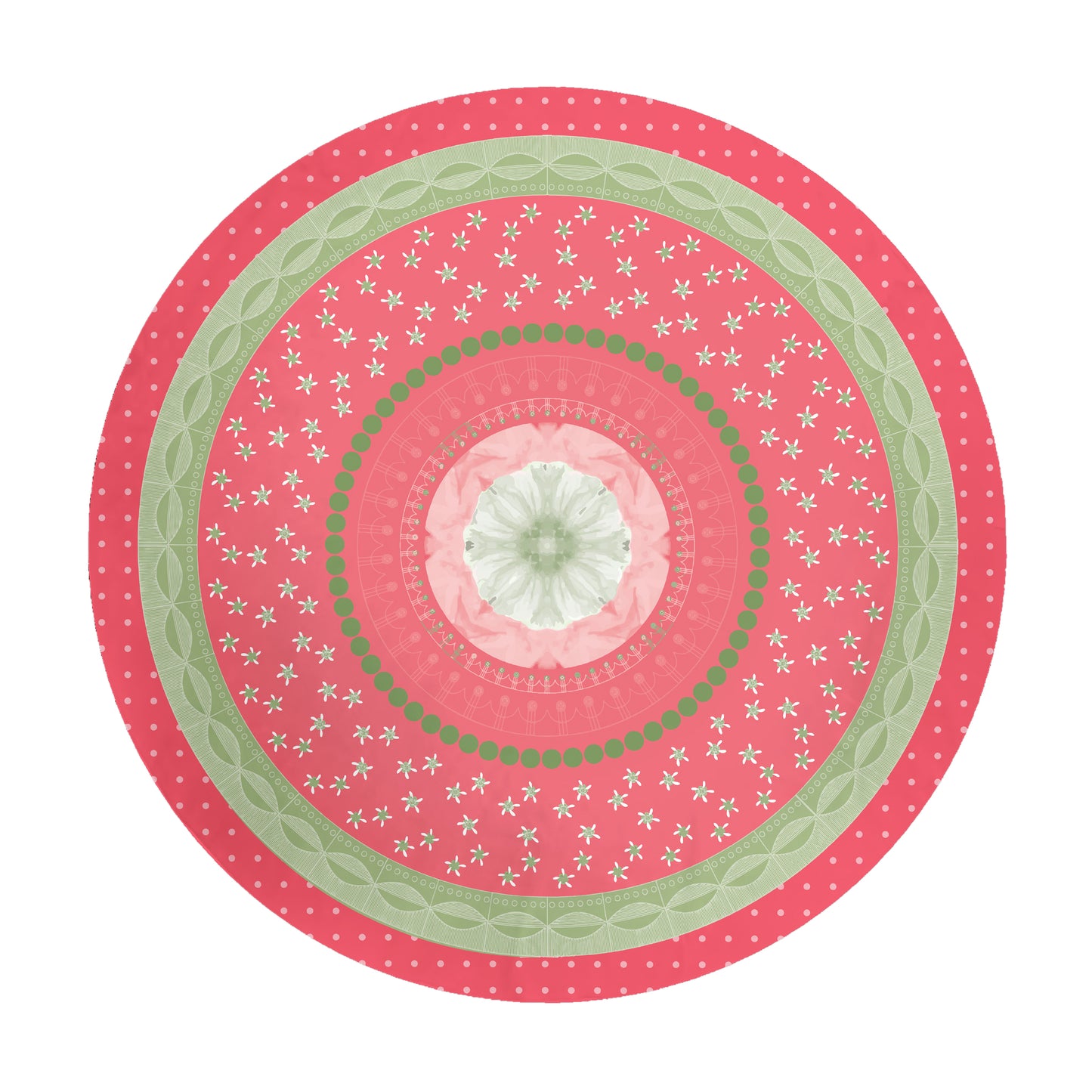 Strawberry and Mint 2,3m Round Tablecloth