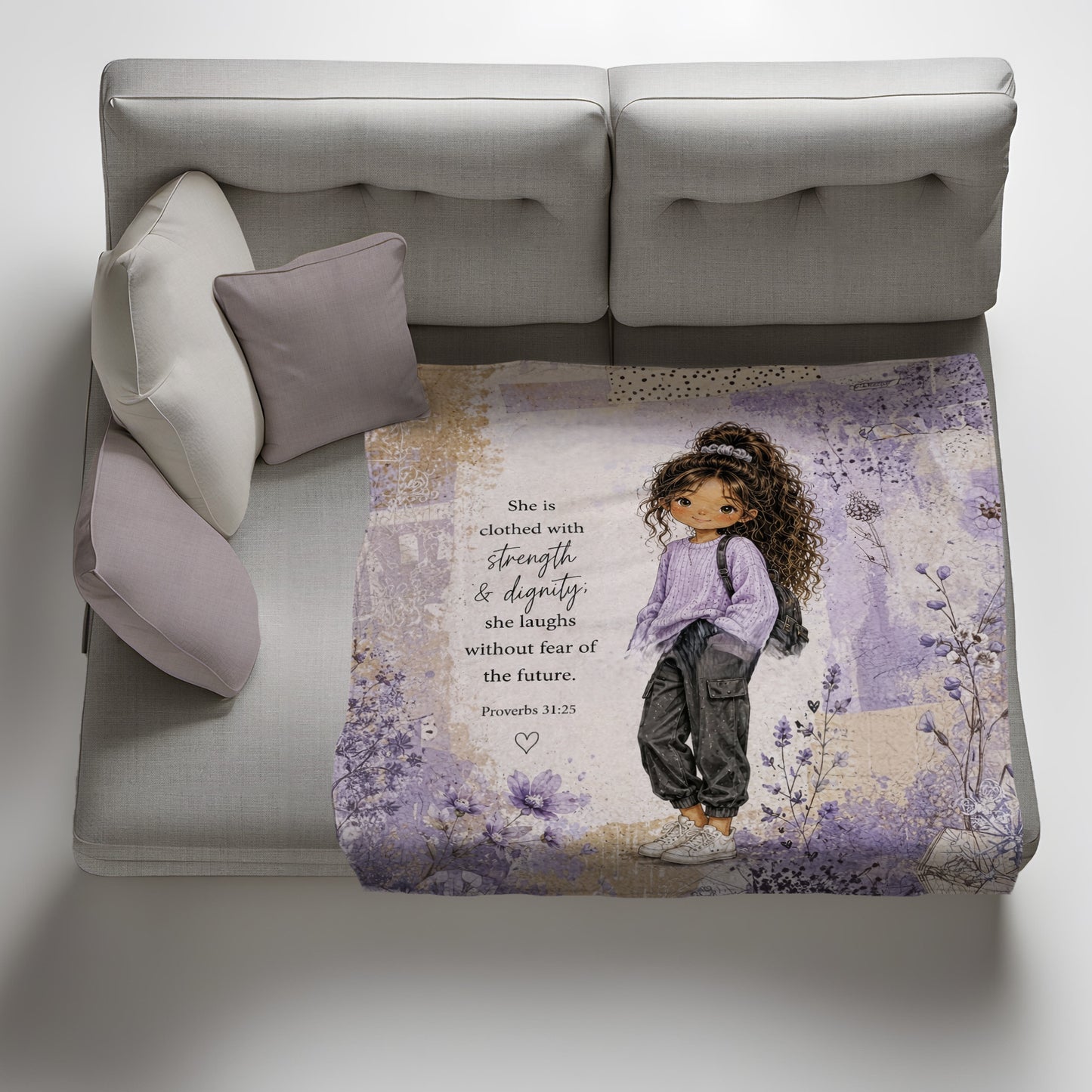Strength and Dignity Light Weight Fleece Blanket