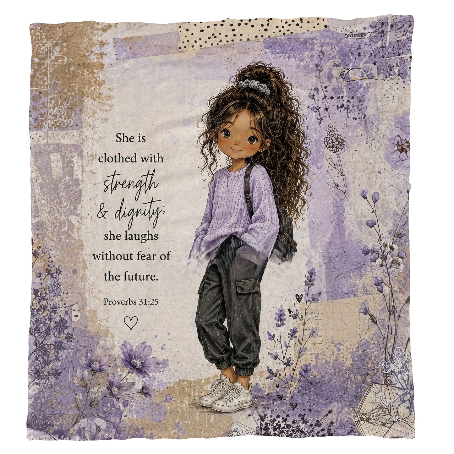 Strength and Dignity Light Weight Fleece Blanket