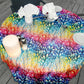 Strong Rainbow Colours Round Tablecloth
