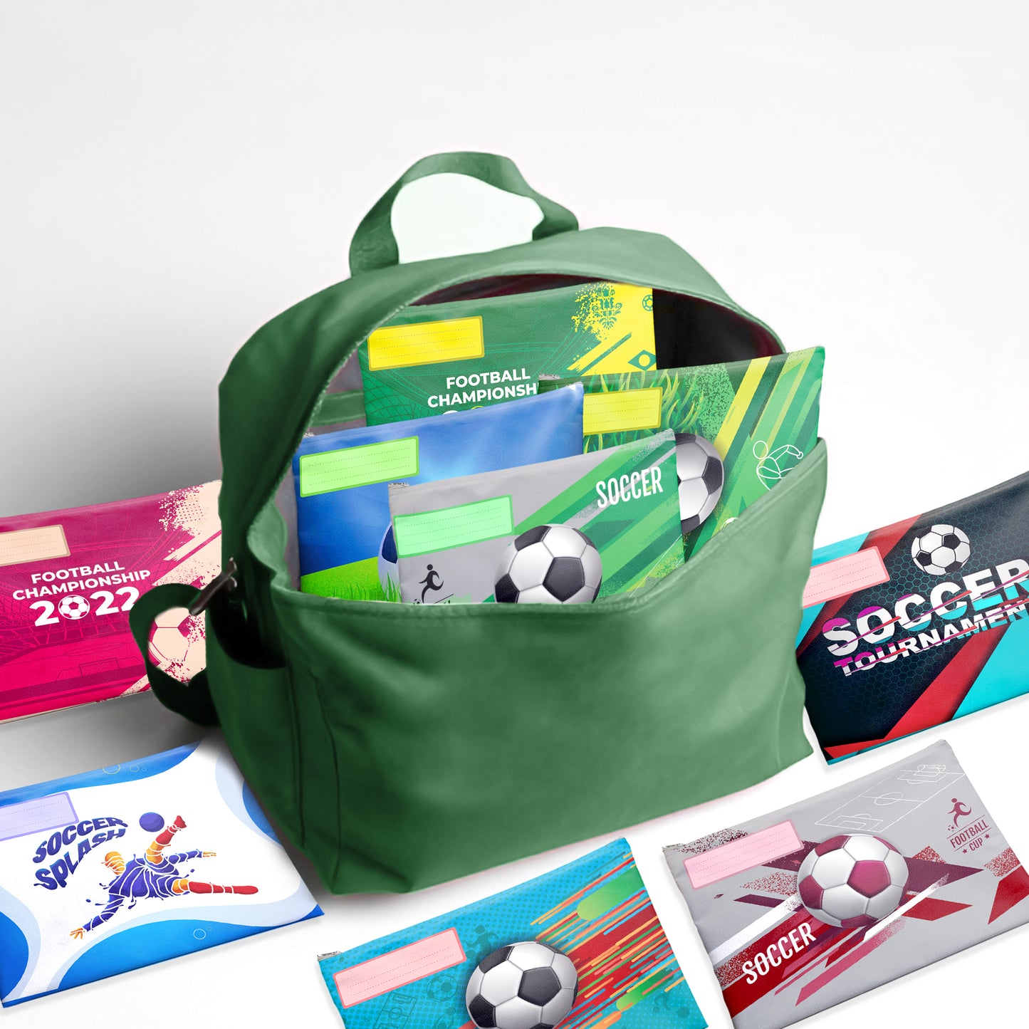 Soccer Subject Savvy Book Bags Set of 9