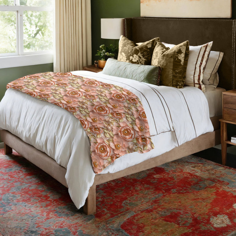 Subtle Peach Light Bed Throw