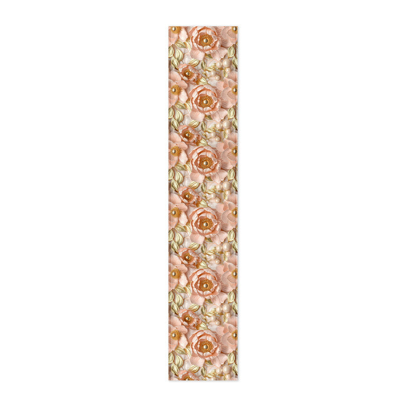 Subtle Peach Peonies Table Runner